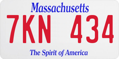 MA license plate 7KN434