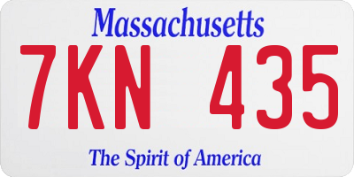 MA license plate 7KN435