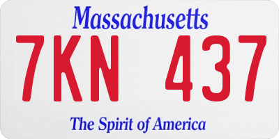 MA license plate 7KN437
