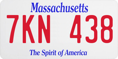 MA license plate 7KN438