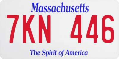 MA license plate 7KN446