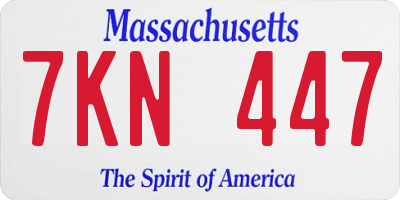 MA license plate 7KN447