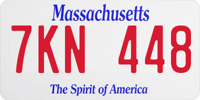 MA license plate 7KN448