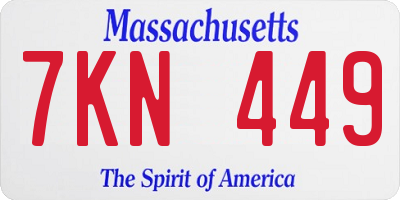 MA license plate 7KN449