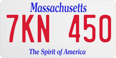 MA license plate 7KN450
