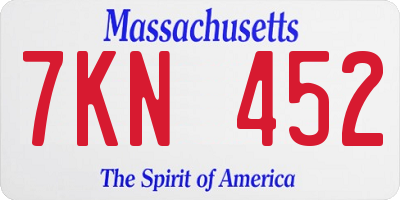 MA license plate 7KN452