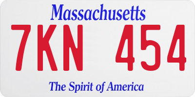 MA license plate 7KN454