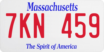MA license plate 7KN459