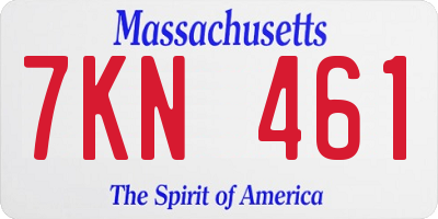 MA license plate 7KN461