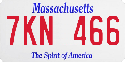 MA license plate 7KN466