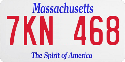 MA license plate 7KN468