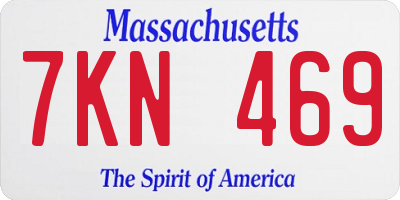 MA license plate 7KN469