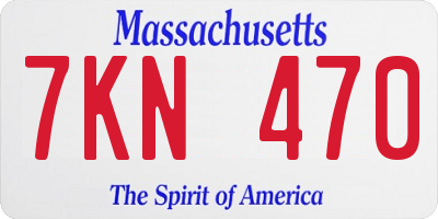 MA license plate 7KN470