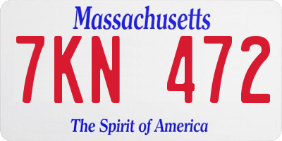 MA license plate 7KN472