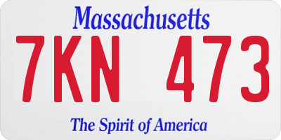 MA license plate 7KN473