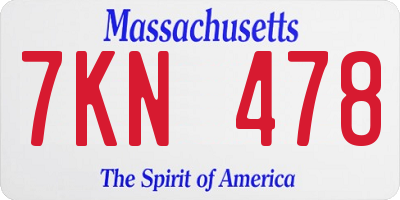 MA license plate 7KN478