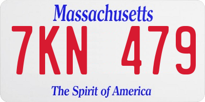 MA license plate 7KN479