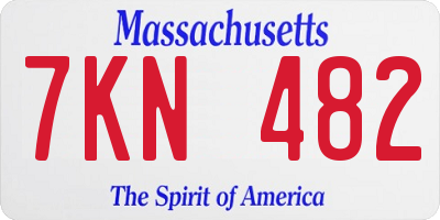 MA license plate 7KN482