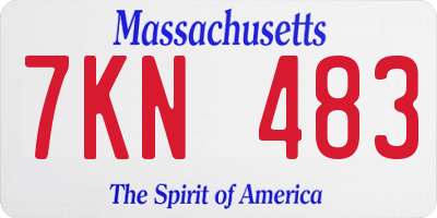 MA license plate 7KN483