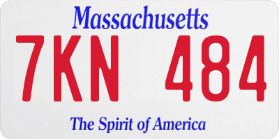 MA license plate 7KN484