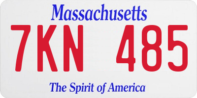 MA license plate 7KN485