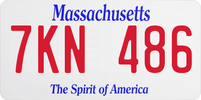 MA license plate 7KN486