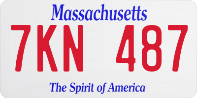 MA license plate 7KN487