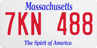 MA license plate 7KN488