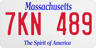 MA license plate 7KN489