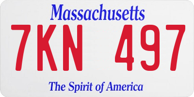 MA license plate 7KN497