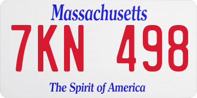 MA license plate 7KN498