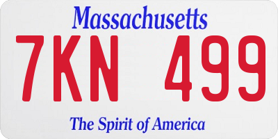 MA license plate 7KN499