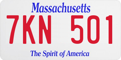 MA license plate 7KN501