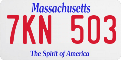 MA license plate 7KN503