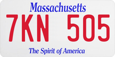 MA license plate 7KN505