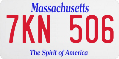 MA license plate 7KN506