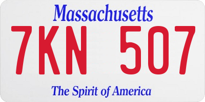 MA license plate 7KN507