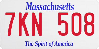 MA license plate 7KN508