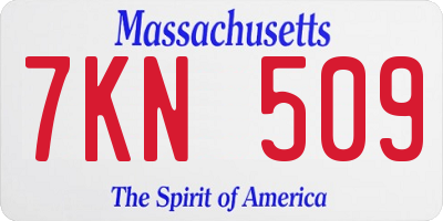 MA license plate 7KN509