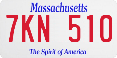 MA license plate 7KN510