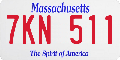 MA license plate 7KN511