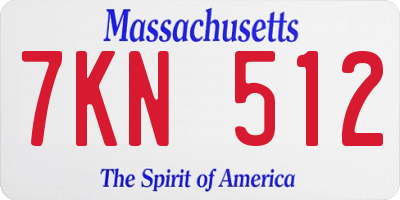 MA license plate 7KN512