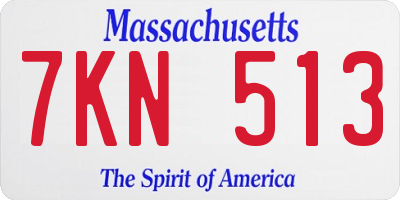 MA license plate 7KN513