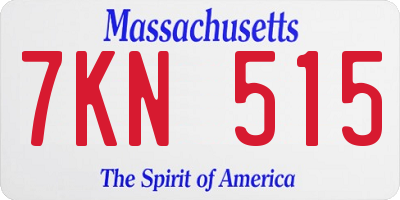 MA license plate 7KN515