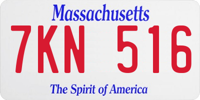 MA license plate 7KN516