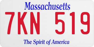 MA license plate 7KN519
