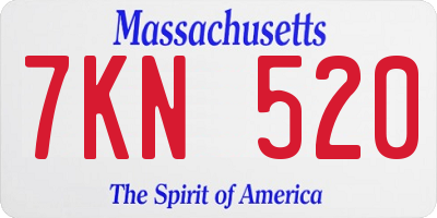 MA license plate 7KN520