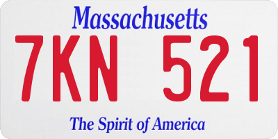 MA license plate 7KN521