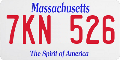 MA license plate 7KN526