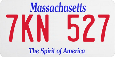 MA license plate 7KN527